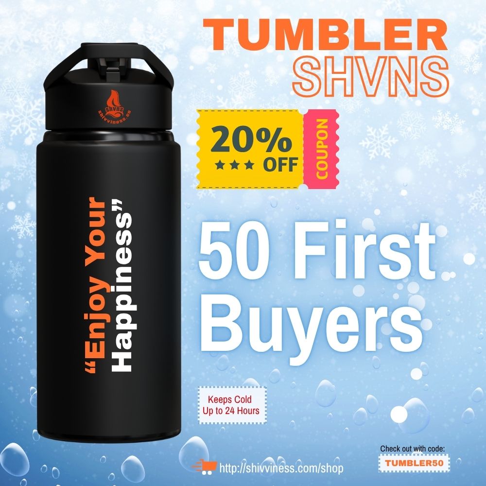 Desain Typography Design For Tumbler – SHVNS Tumbler Promo: Bold, Clean, Winter-Cool - Tipografi