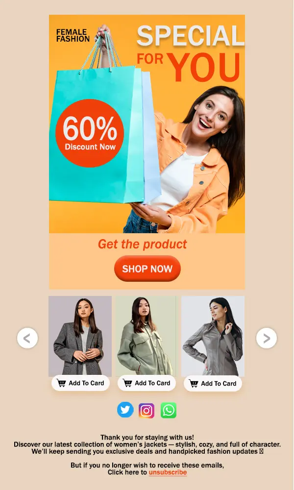 Desain Email Marketing Design for Women’s Fashion - Email Design