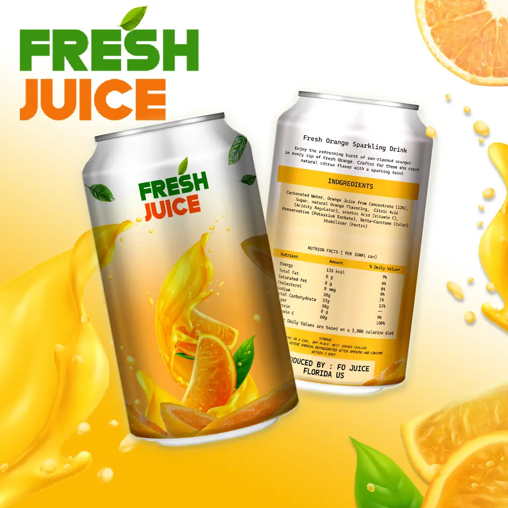 Desain Beverage Packaging Design – Fresh Juice Can Label Concept - Packaging Design