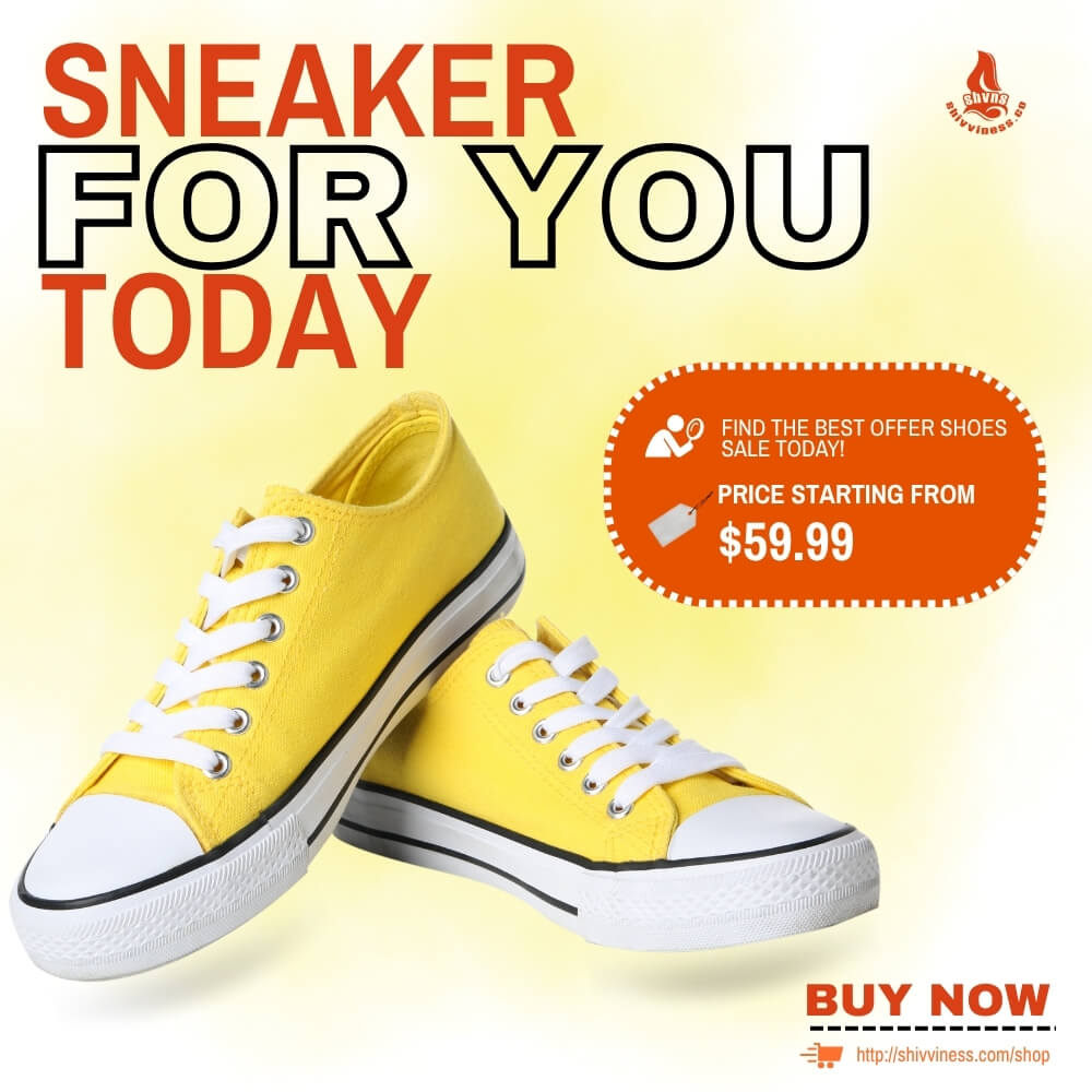 Thumbnail SHVNS Promotional Media Design – Trendy & Stylish Yellow Shoes for Fashionable Youth