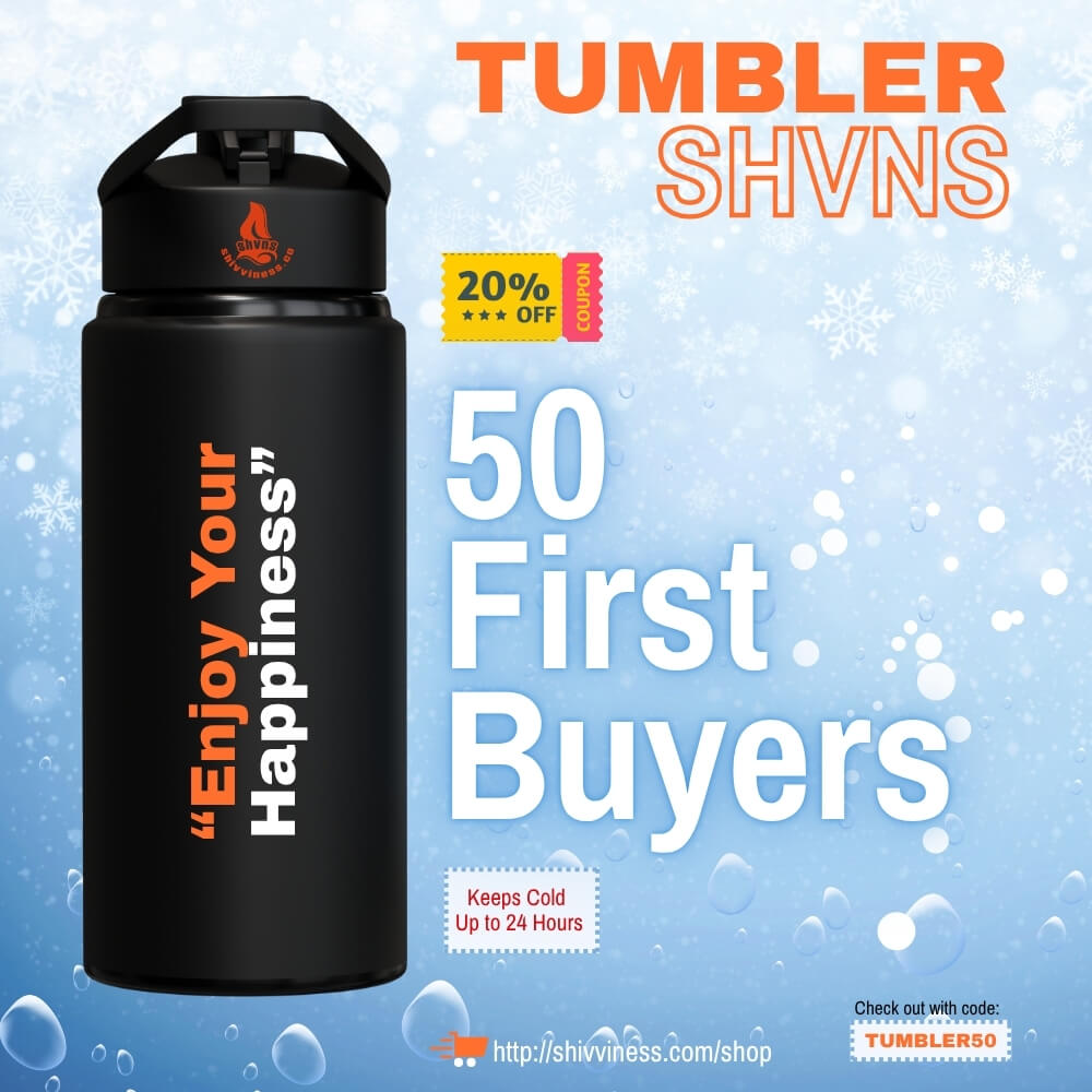Thumbnail SHVNS Promotional Media Design – Luxurious & Cool Black Tumbler for a Modern Style